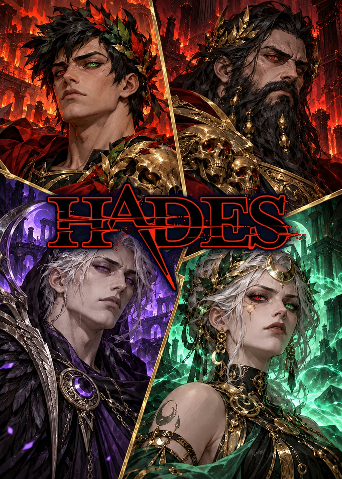 Hades Game Character Collage Poster