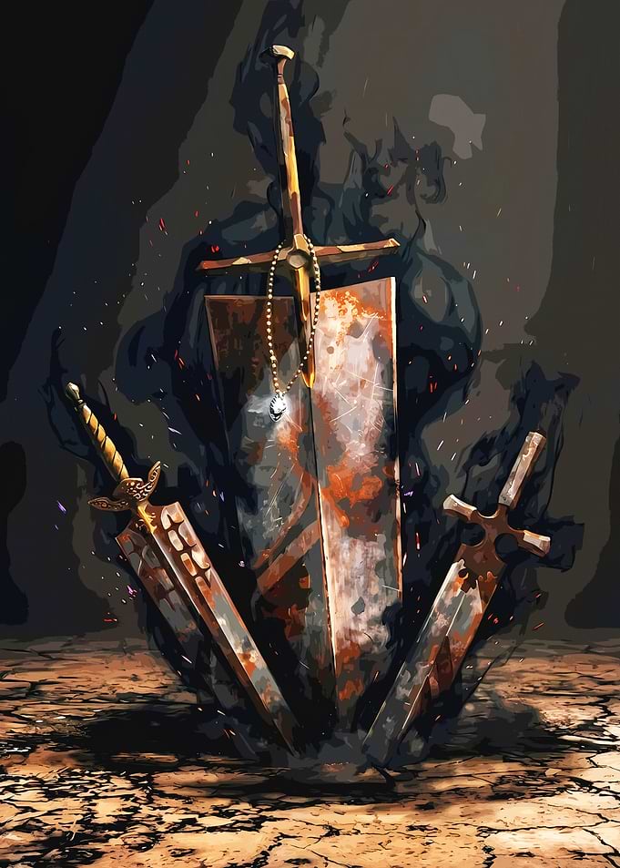 Three Legendary Fantasy Black Swords
