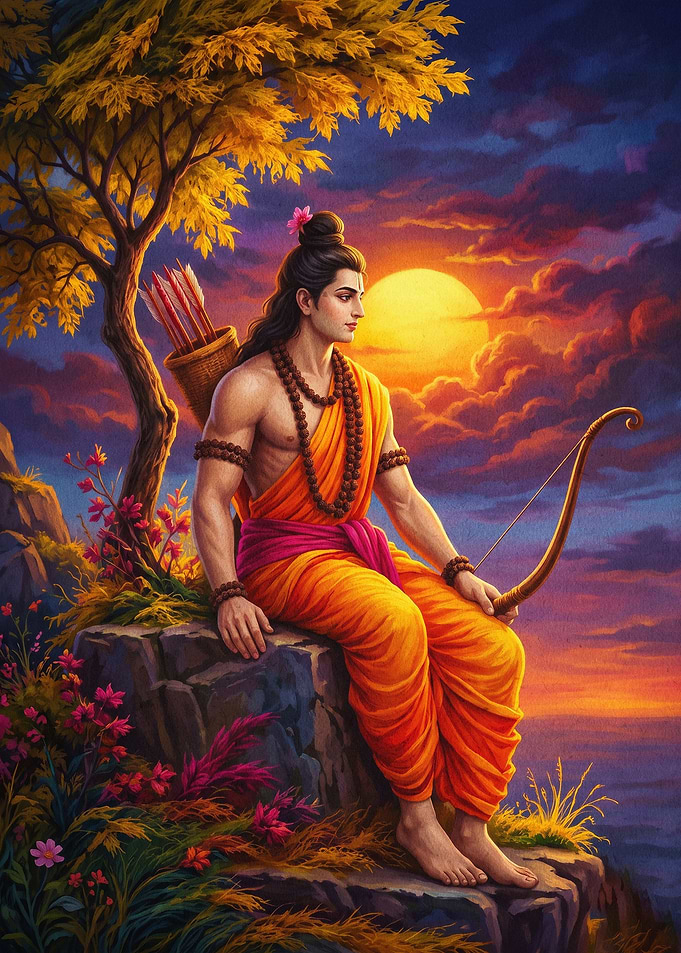 Lord Rama Hindu God Art Poster