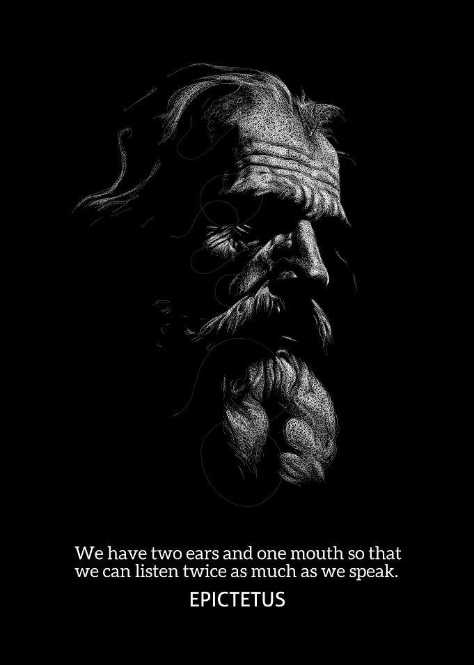 Epictetus Quote Minimalist Portrait