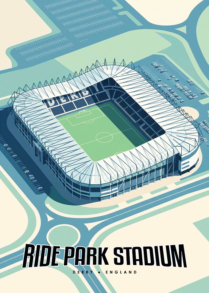 Pride Park Stadium Derby Illustration