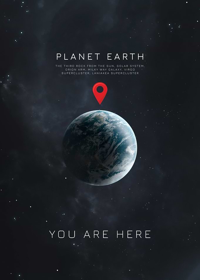 Planet Earth You Are Here Poster