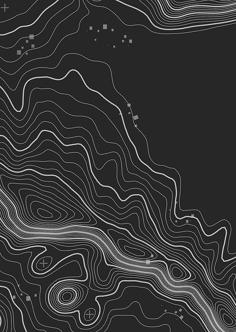 Minimalist Topographic Map Contour Lines