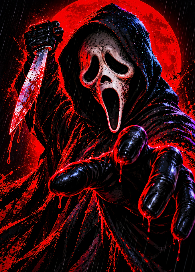 Ghostface Slasher Horror Movie Art
