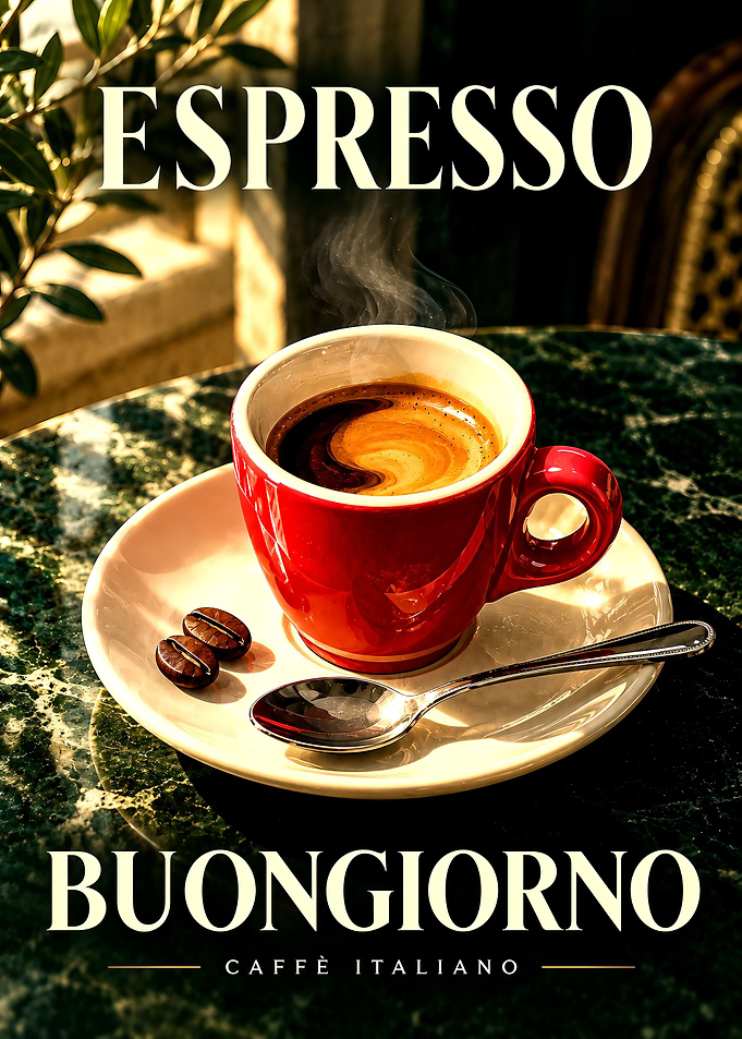 Italian Espresso Morning Coffee Poster