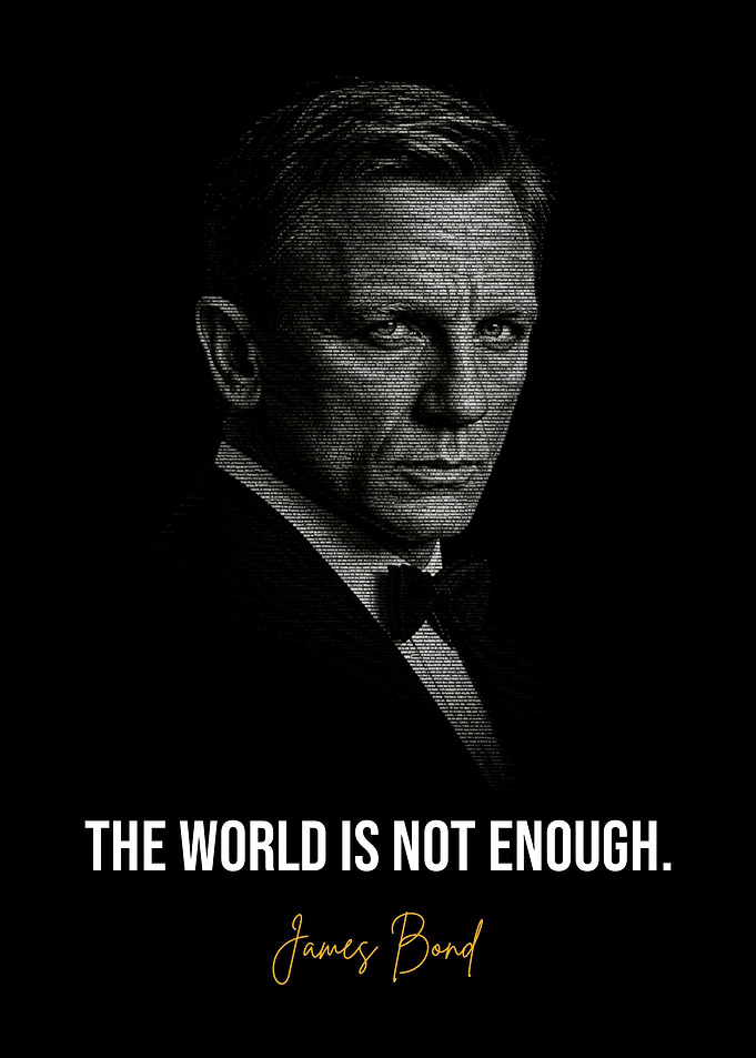 Daniel Craig James Bond Typography Poster
