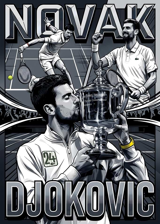 Novak Djokovic Tennis Champion Poster