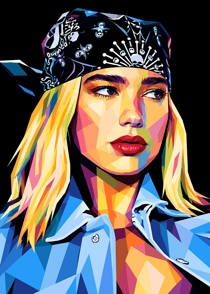 Dua Lipa WPAP Pop Art Portrait