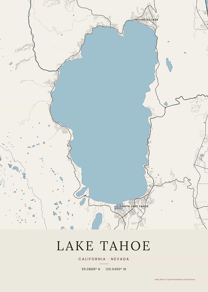 Lake Tahoe Map