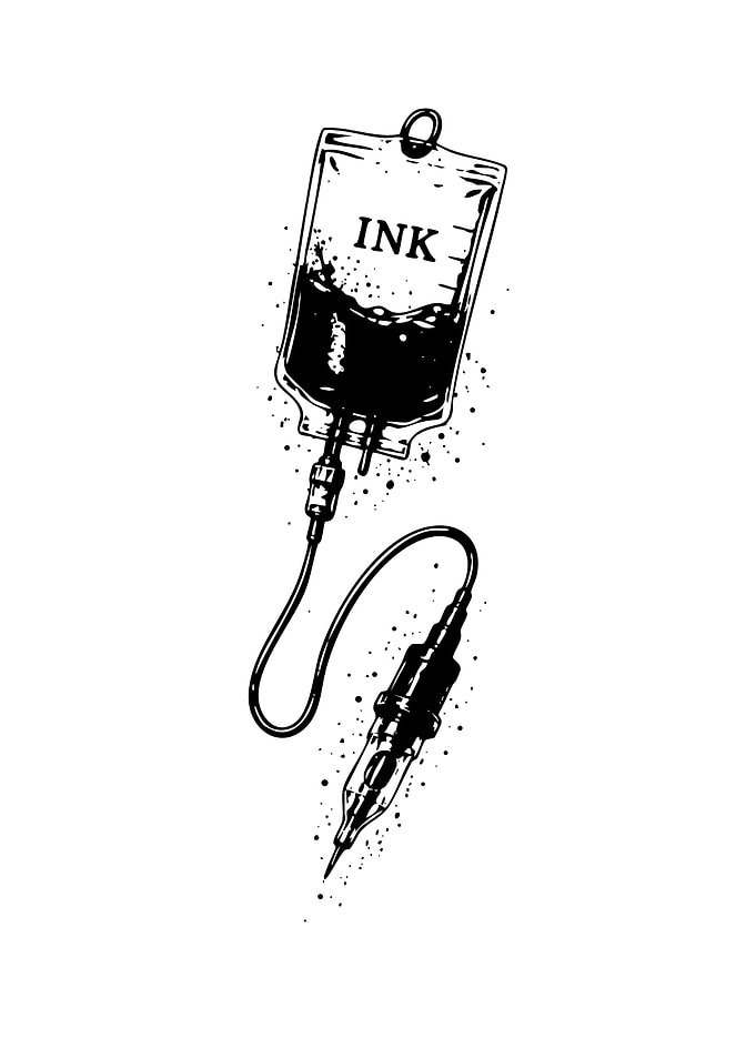Tattoo Ink IV Drip Illustration