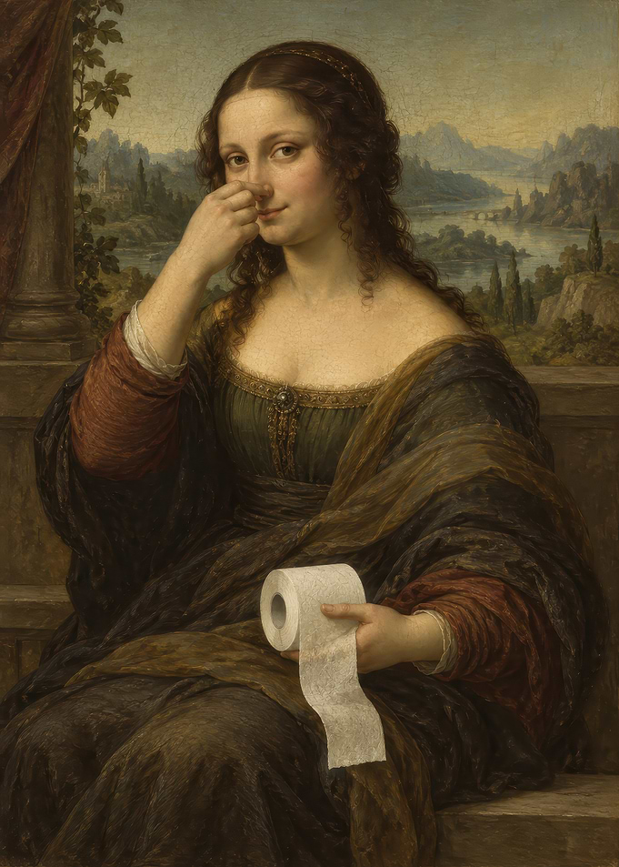 Renaissance Portrait with Toilet Paper