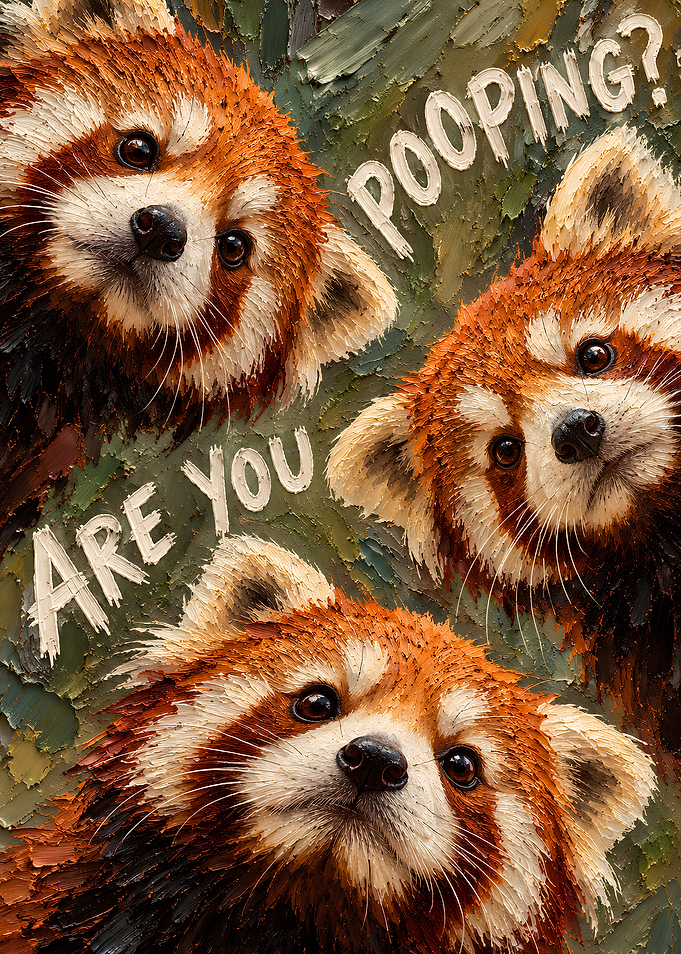 Funny Red Panda Bathroom Wall Art