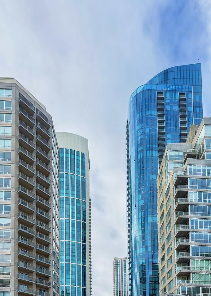 Modern Glass Skyscrapers in Cityscape