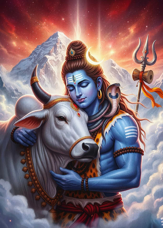 Shiva Nandi Divine Epic Art Poster