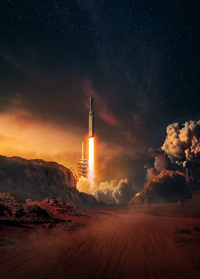Rocket Launching from Mars Surface