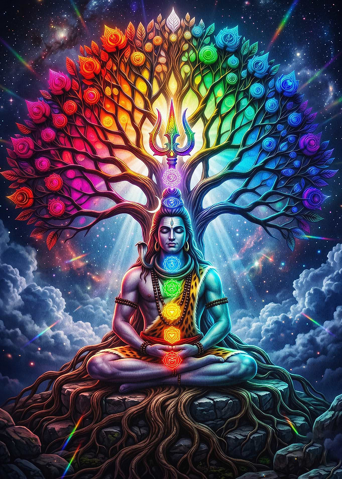 Shiva Chakra Cosmic Tree Art