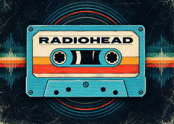 Radiohead Retro Cassette Tape Art