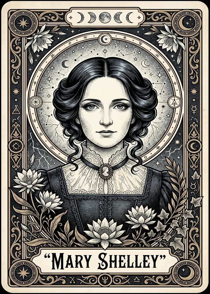 Mary Shelley Tarot Card Illustration