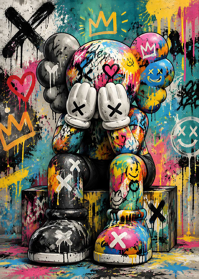 KAWS Inspired Graffiti Art Figure