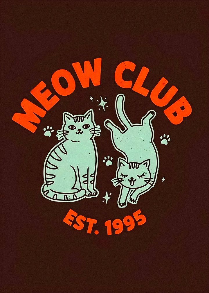 Meow Club Retro Cat Graphic
