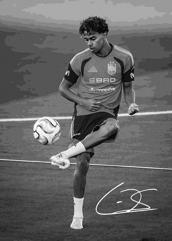 Lamine Yamal Soccer Training Portrait