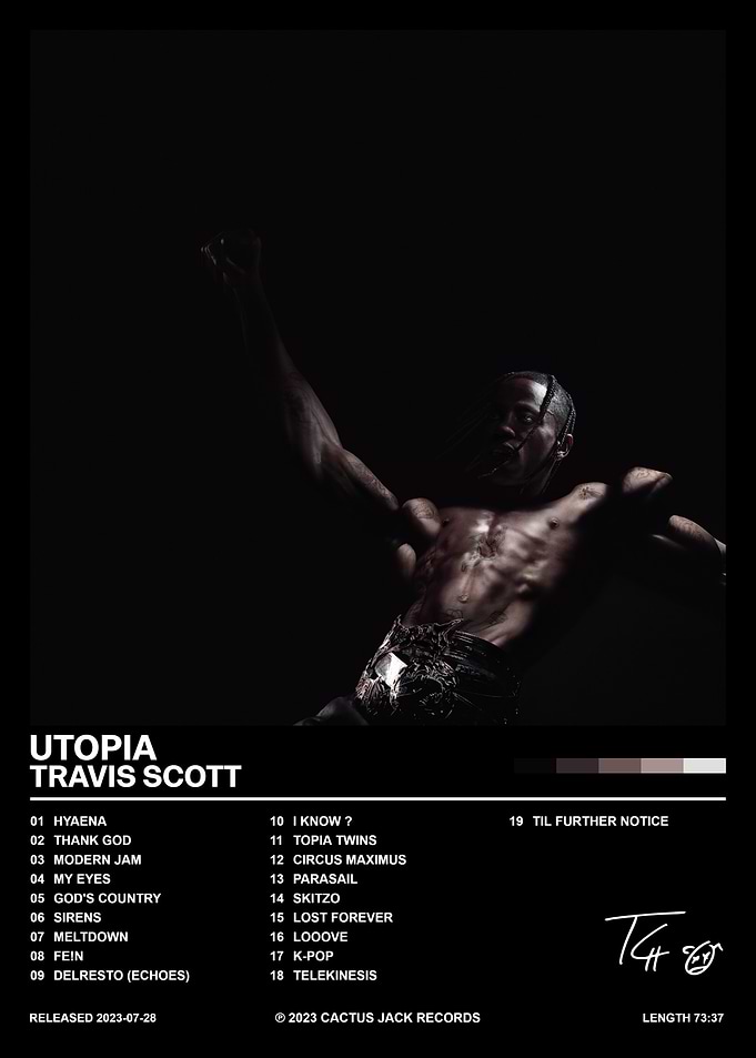 Travis Scott Utopia Album Tracklist Poster