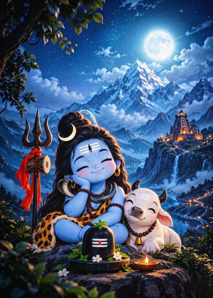 Shiva Little Cute Mountain Art