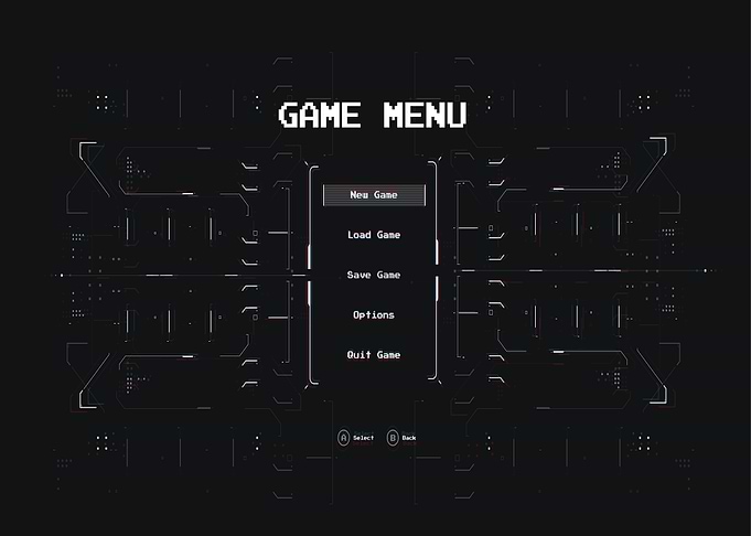 Futuristic Sci-Fi Game Menu Interface
