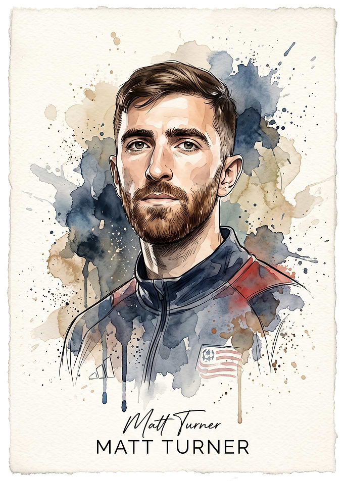 Matt Turner Watercolor Portrait