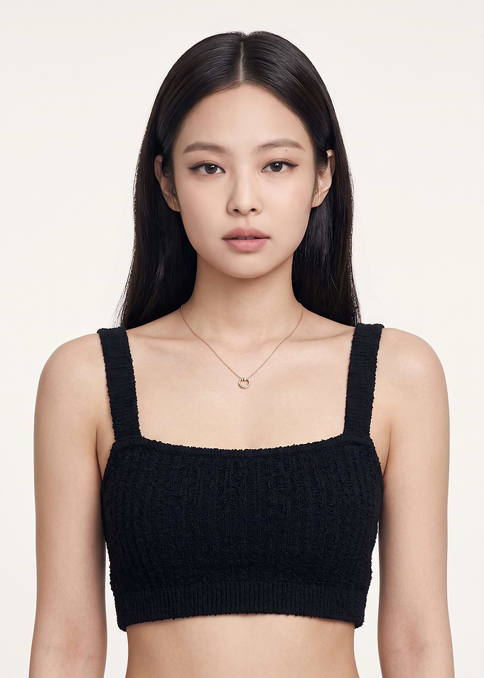Jennie Kim Portrait in Black Top