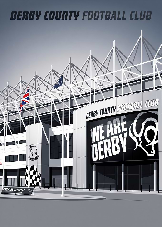 Derby County Football Club Stadium Poster