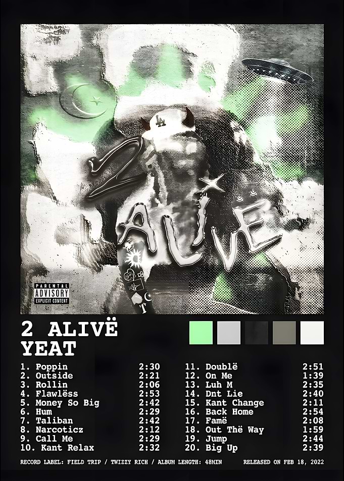 Yeat 2 Alivë Album retro art