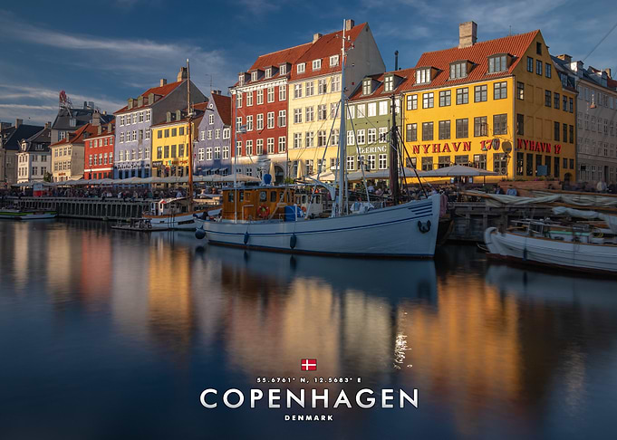 Nyhavn Canal in Copenhagen Denmark
