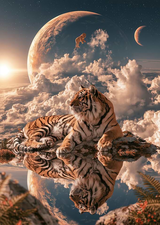 Majestic Tiger Above the Clouds