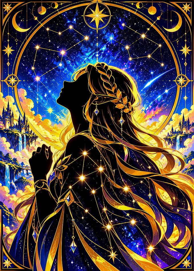 Celestial Elf Princess Stargazing
