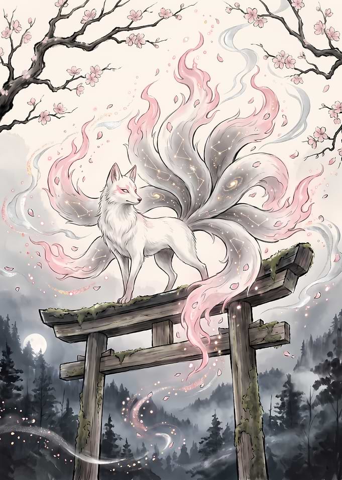 Celestial Nine-Tailed Fox on Torii