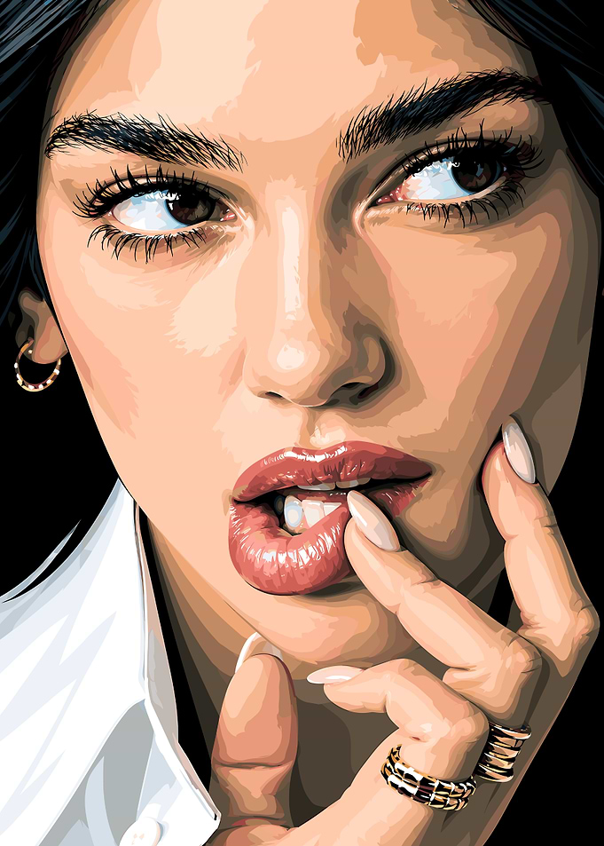 Dua Lipa Vector Style Portrait