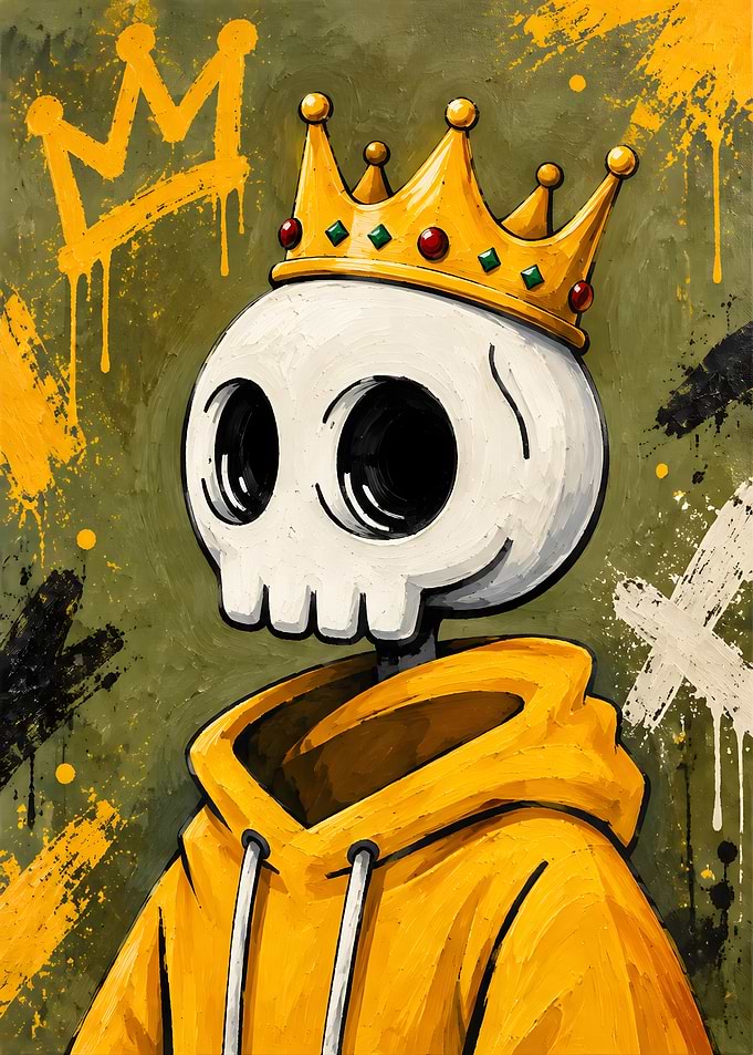 Graffiti Style Skull King Portrait