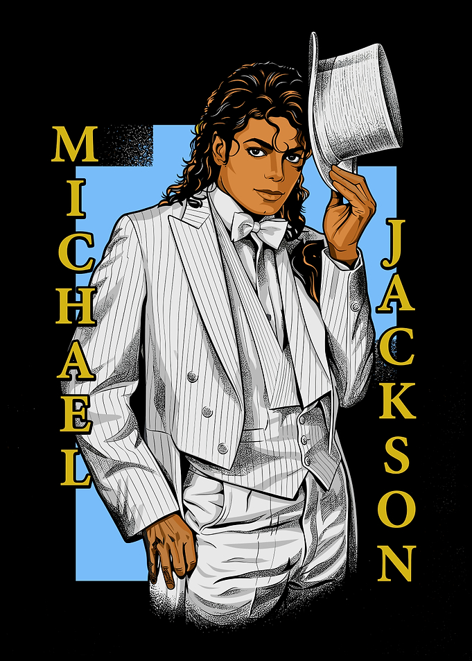 Michael Jackson White Suit Illustration