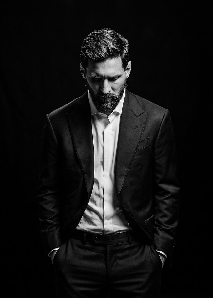 Lionel Messi in Formal Suit Portrait