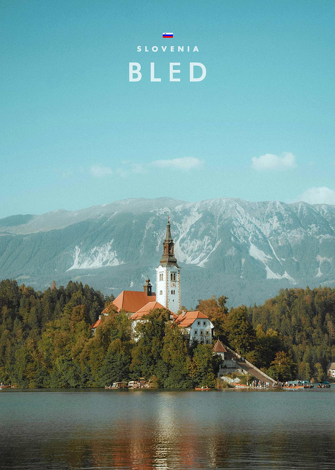 Bled Island Slovenia Travel Poster
