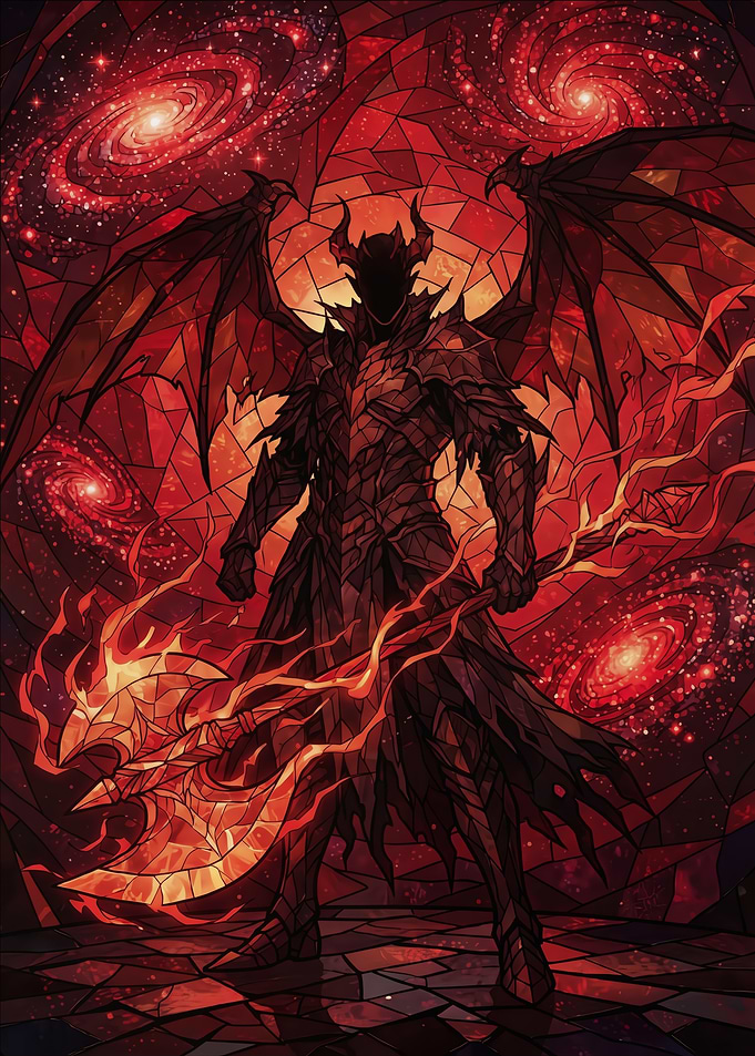 Stained Glass Demon Warrior
