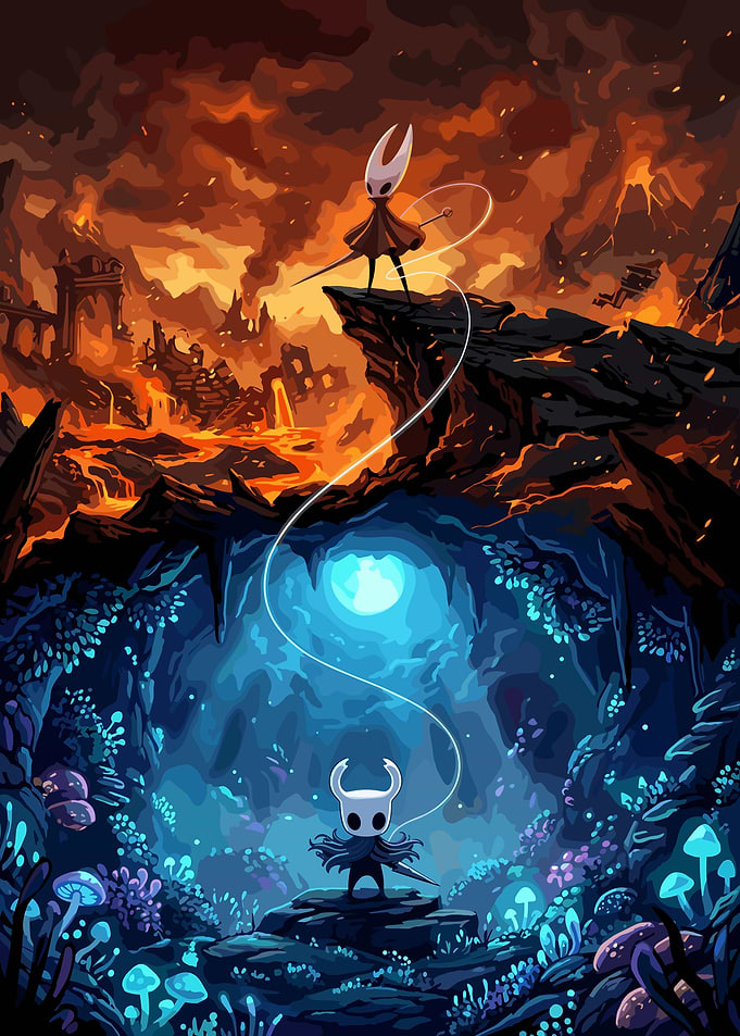 Hollow Knight and Hornet Split World