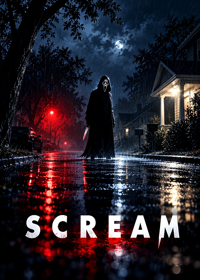 Ghostface in the Rain Poster