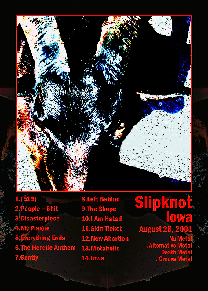 Slipknot Iowa Album Tracklist Poster