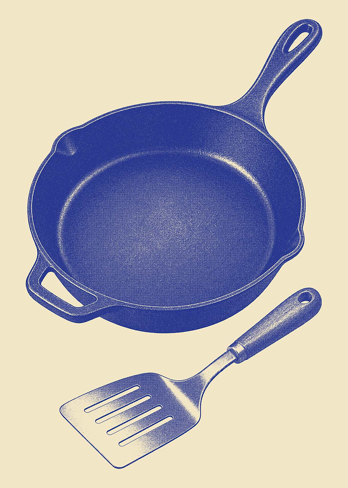 Cast Iron Skillet Wall Art – Vintage Kitchen Engraving