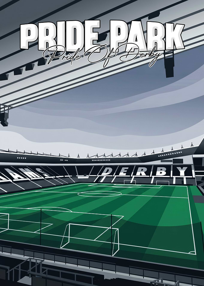 Pride Park Stadium Derby Poster