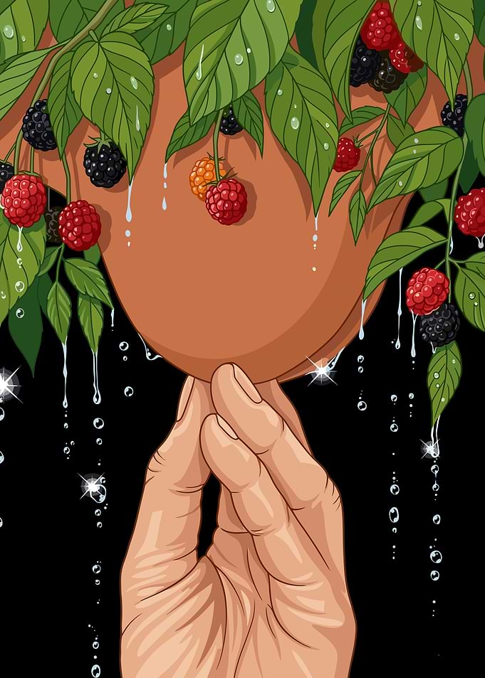 Hand Picking Fresh Berries
