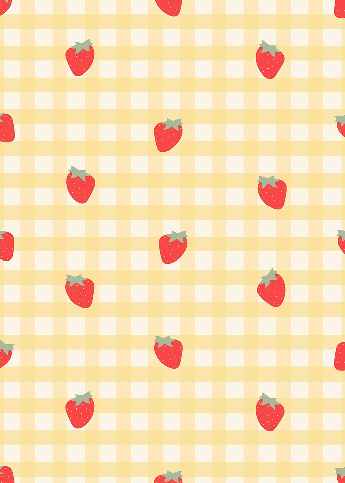 Cute Strawberry Gingham Pattern