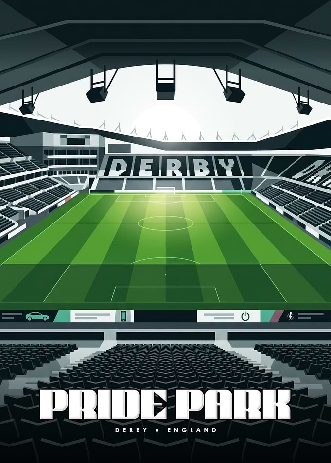 Pride Park Stadium Derby Black And White Pride